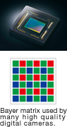 Bayer matrix used by many high quality digital cameras.