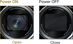 Auto Power ON/OFF & Auto Lens Cover