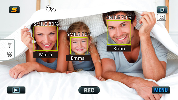 Maria:SMILE 80% Emma:SMILE 50% Brian: SMILE70%